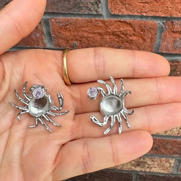 Crab Stainless Steel Waterproof Earrings - Picture 4 of 5